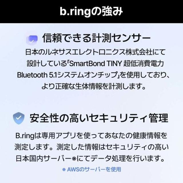 スマートリングb.ringブリング睡眠管理心拍数血中酸素ストレス管理歩数健康管理入門モデルスマートリングチタン
