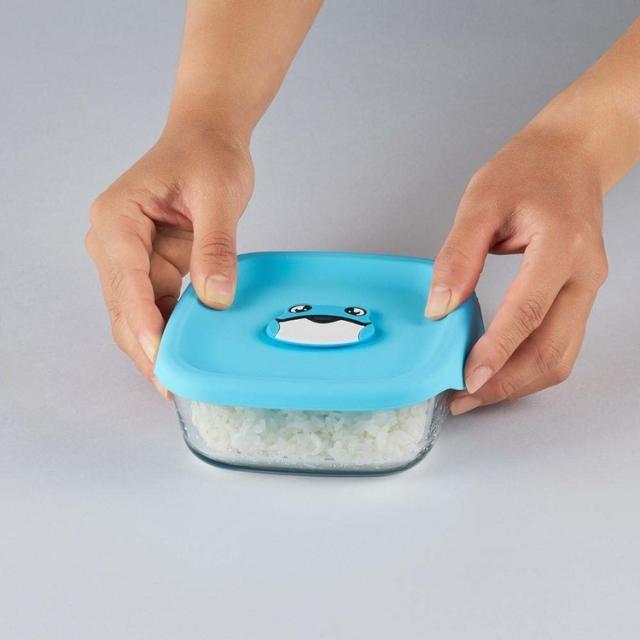 保存容易角型耐熱ガラス電子レンジオーブン積み重ねブルーかわいいJINROチャミスルLIVPLUSJINROチャミスル角型 耐熱ガラス保存容器230ml3個セット