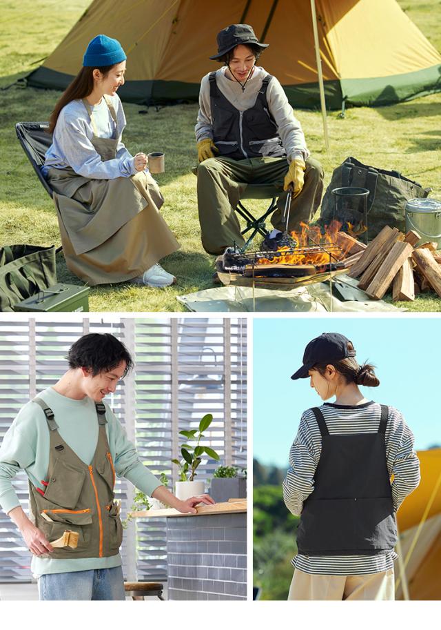 廃盤 デバイスワークス 親子 キャンプベスト ベージュセット 廃盤 デバイスワークス 親子 キャンプベスト ベージュセット