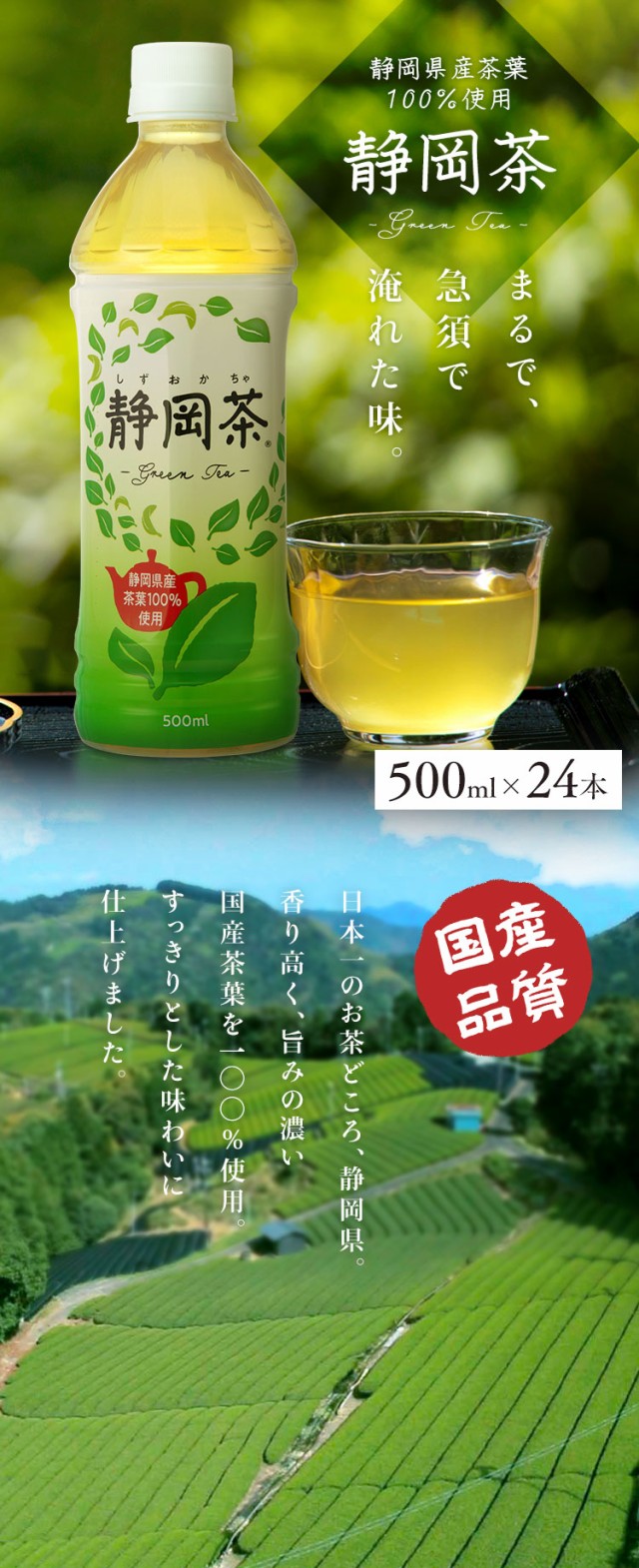 お茶 緑茶 ペットボトル 500ml ミツウロコ 静岡茶 - 酒