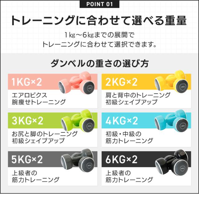 ダンベル セット 2個セット ダンベルセット 1kg ピンク TKS42HM002-1KG