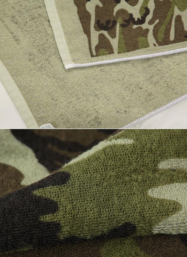 ウォッシュタオル ハンドタオル カモフラージュ柄 迷彩 約36cm×35cm