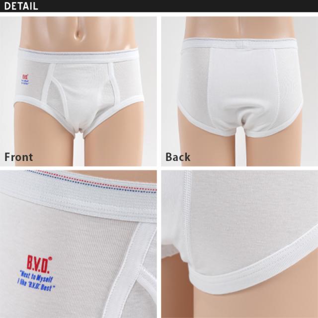 BVD メンズ ブリーフ セミビキニ 綿100% 前開き 9枚セット S〜L