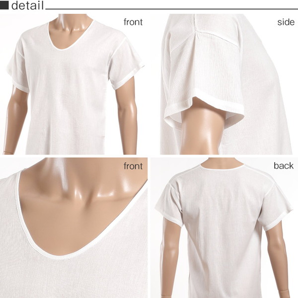 メンズ 肌着 綿 半袖 シャツ U首 2枚組 M〜LL (在庫限り)