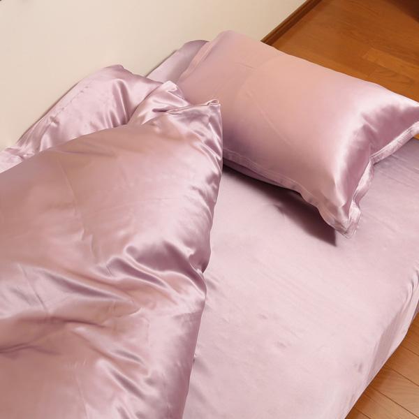 シルク100％ シーツ シングル ベッドシーツ サテン 19匁 140cm×300cm (送料無料)
