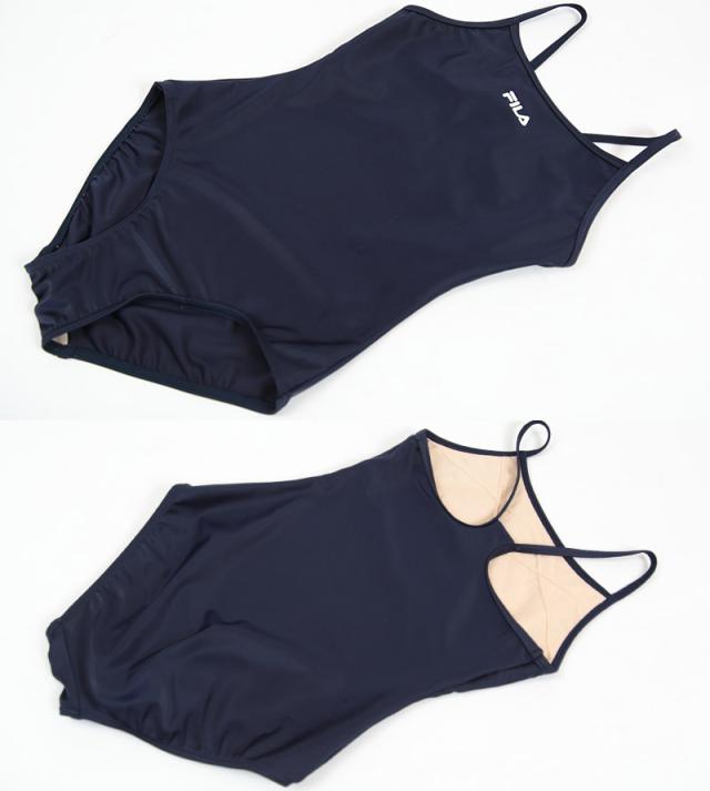 FILA スクール水着 女子 ワンピース 肩ひもカラータイプ 120cm〜170cm (学用品) (在庫限り)