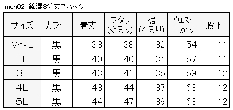 スパッツ 3分丈 綿 3枚セット M-L〜5L(送料無料)