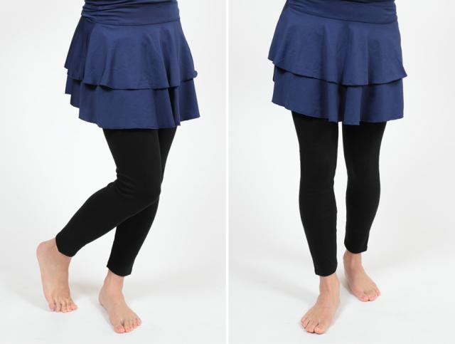 スパッツ 10分丈 綿 2枚セット M-L〜5L(送料無料)