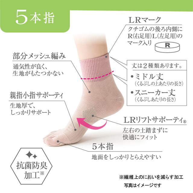 5本指ソックス 靴下 スポーツ ジム スポーツソックス ソックス 運動 スニーカー丈 23-25cm