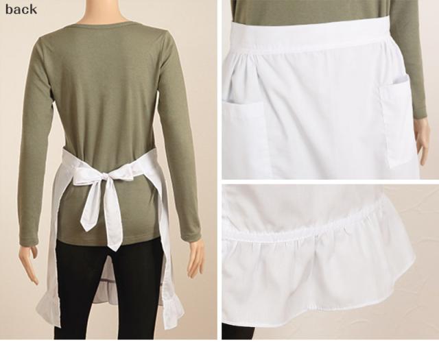 裾角型フリル付き前掛け フリーサイズ (キッチン) (取寄せ)