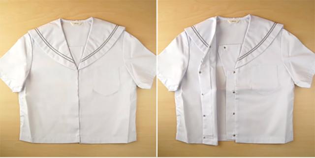 Tiara セーラー服 夏用 長袖 制服 女子 グレー2本ライン 150cmA〜180cmA (送料無料) (取寄せ)