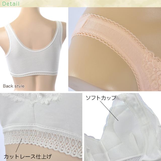 綿100% ブラジャー ノンワイヤー M〜3L