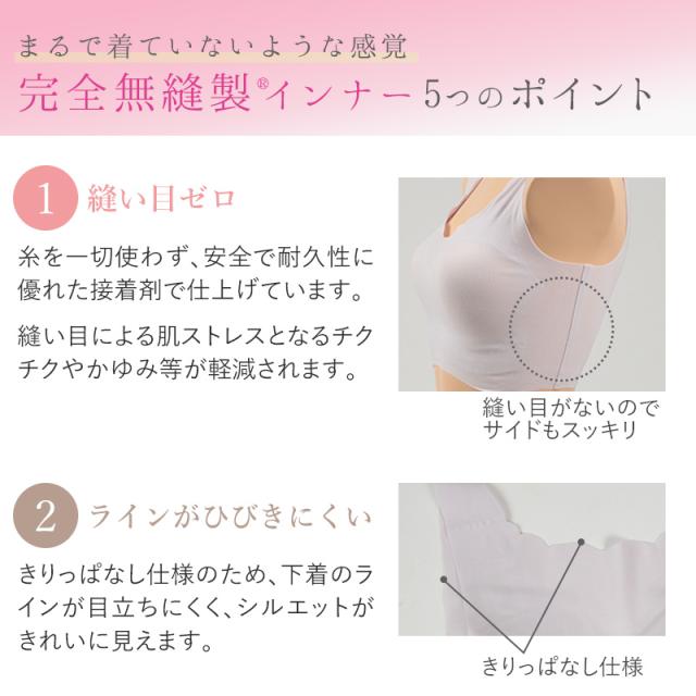グンゼ キレイラボ 完全無縫製 ハーフトップ M L LL