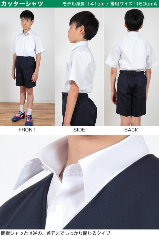 学生服 シャツ 男子 カッターシャツ 半袖 110cmA〜180cmB (取寄せ)