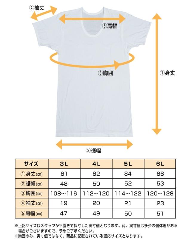 メンズ 半袖 tシャツ 大きいサイズ 綿100% Uネック 2枚組 3L〜6L
