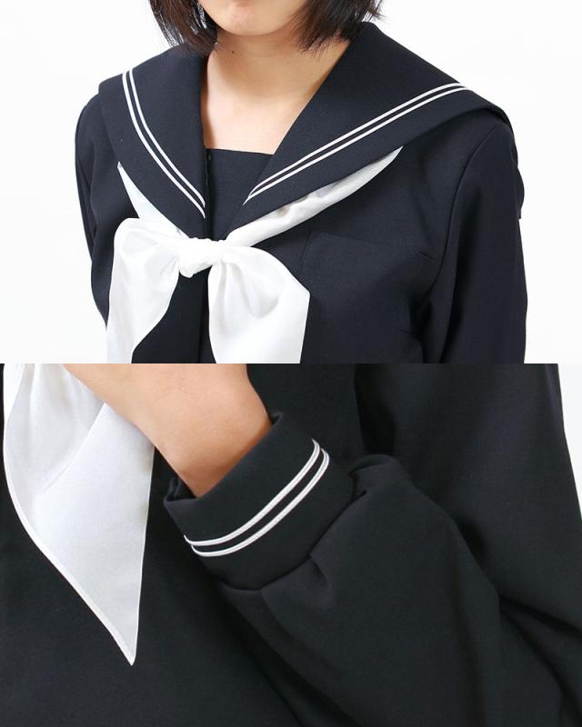 長袖セーラー服 日本製 155cmA〜180cmA (送料無料) (取寄せ)