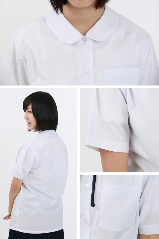 トンボ学生服 女子 半袖ベタ衿スクールブラウス 120cmA〜130cmA (取寄せ)