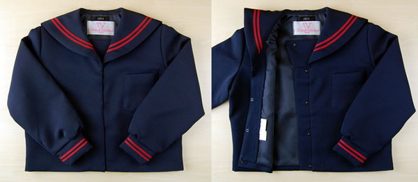 ティアラ 女子小学生 カシドス織り 赤2本ライン セーラー服 120cmA〜130cmA (送料無料) (取寄せ)