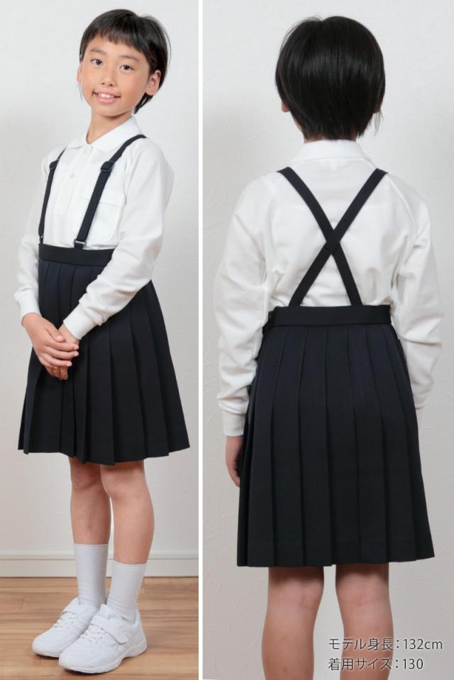 スクール ポロシャツ 女子用 長袖 小学生 制服 トンボ 学生服 120cmA〜160cmA (取寄せ)