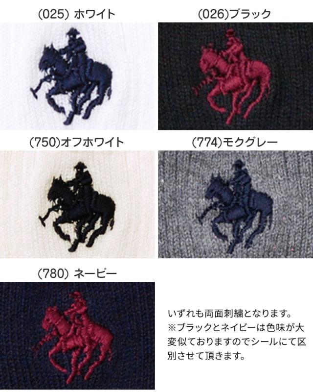 グンゼ POLO ワンポイント 刺繍 スクールソックス クルー丈 23-25cm