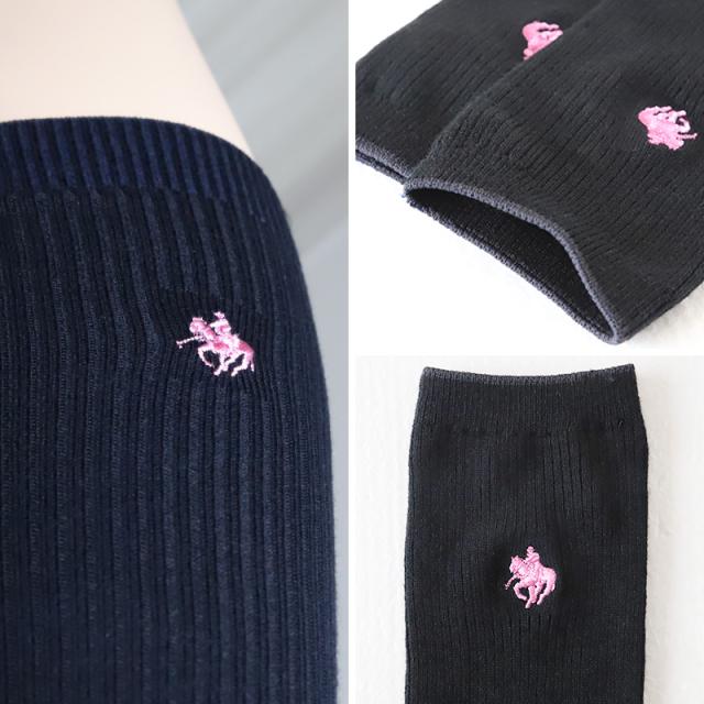 グンゼ POLO ワンポイント 刺繍 スクールソックス レディース 26cm丈 23-25cm