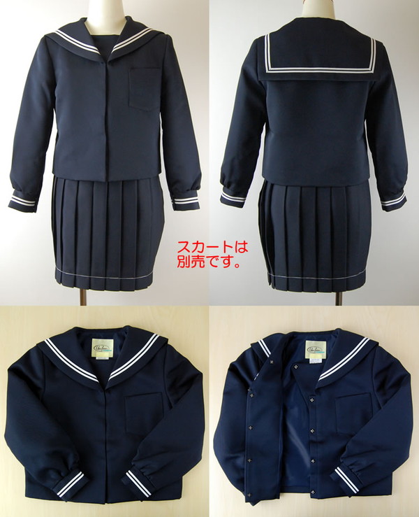 トンボ学生服 女子小学生 カシドス織り 白2本ラインセーラー服 120cmA〜130cmA(送料無料) (取寄せ)