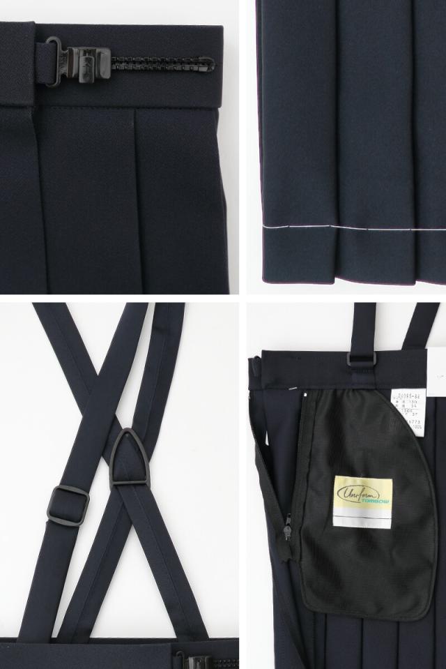 トンボ 小学校 女子 制服 スカート 20本車ヒダ カシドス織り 紺 120cmA〜130cmA (送料無料)