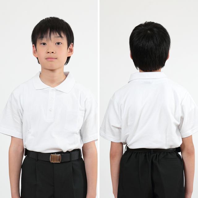 キッズ ポロシャツ 半袖 綿100% 小学生 制服 小学校 スクール 子供 100cm〜160cm