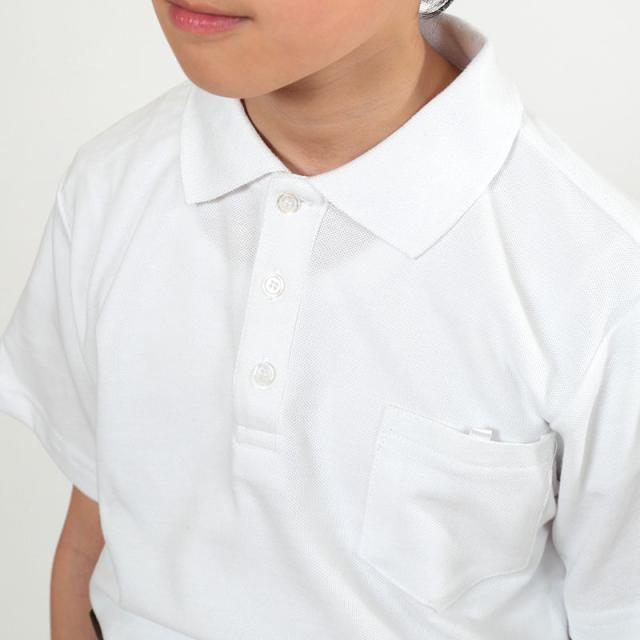 キッズ ポロシャツ 半袖 綿100% 小学生 制服 小学校 スクール 子供 100cm〜160cm