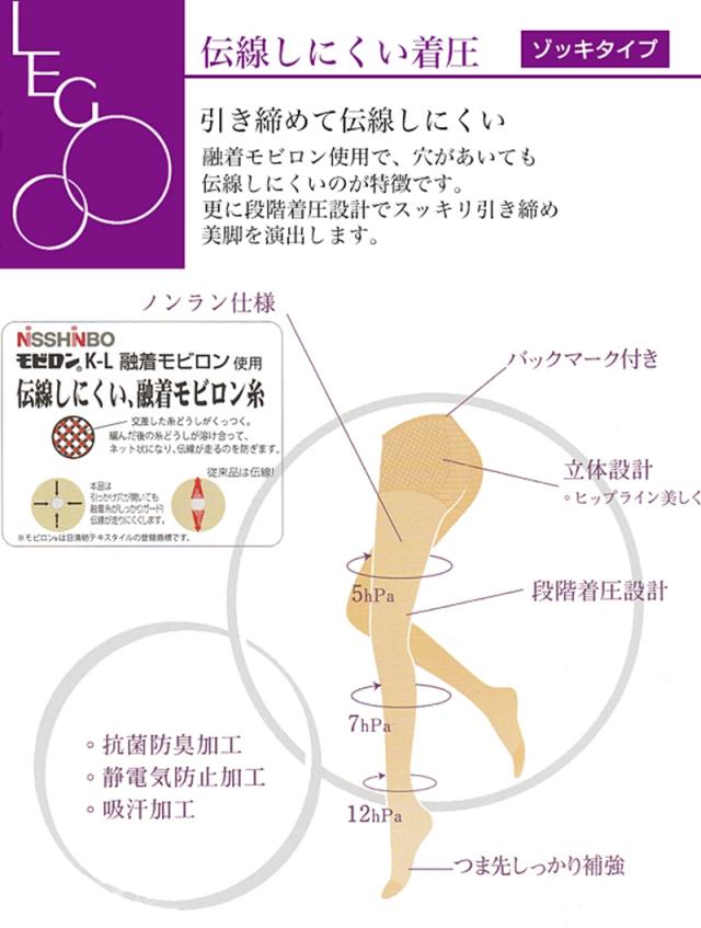 LEGOO 伝線しにくい 立体ゾッキ 着圧パンスト M-L・L-LL (在庫限り)
