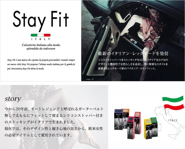 Stay Fit ベーシックネット シリコンストッパー付き 太もも丈網タイツ 22-25cm