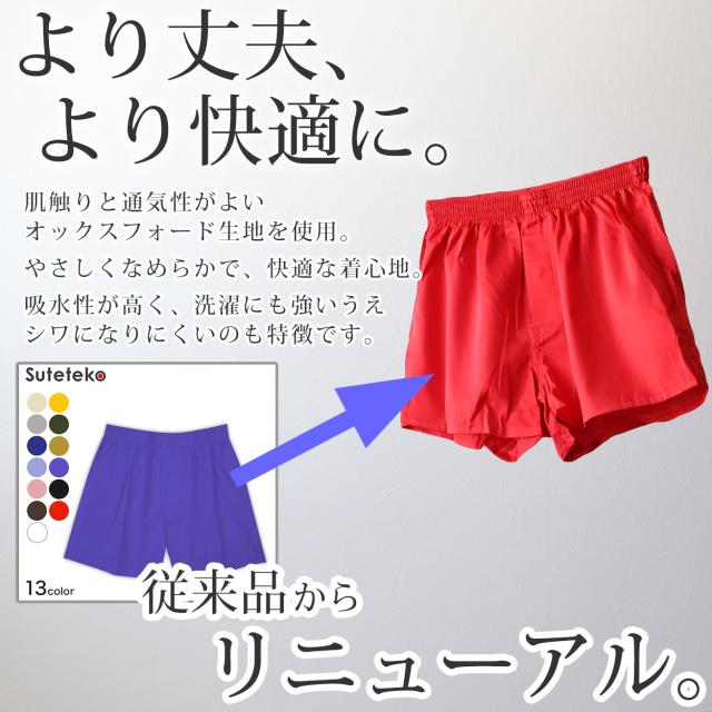 トランクス メンズ 綿100 前開き スリット 風水カラー シンプル 無地 S〜LL