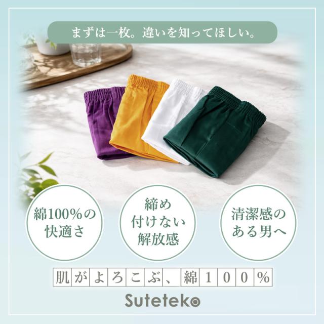 トランクス メンズ 綿100% 前開き 大きいサイズ 下着 インナー スリット 風水カラー 無地 通気性 3L-6L
