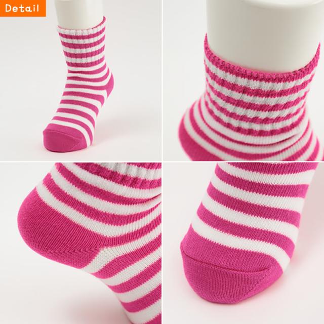 キッズ ソックス 靴下 子供 ロークルー丈 くつ下 カラーソックス 無地 ボーダー 16-22cm