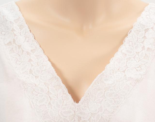 エジプト綿 広幅レースハーフトップ M〜LL (婦人肌着) (取寄せ)