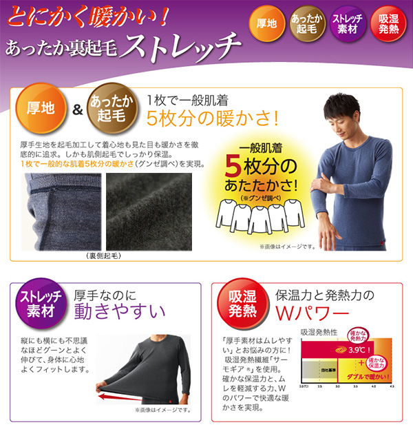 グンゼ 腹巻 メンズ 裏起毛 厚手 腹巻き M〜LL (在庫限り)