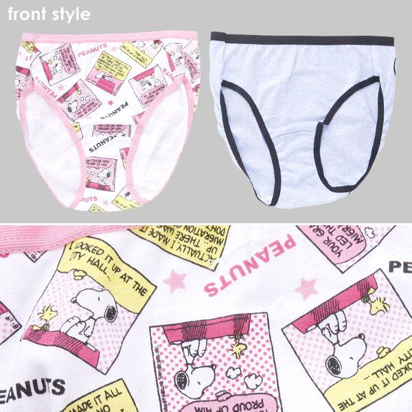 女の子 綿100% 柄おまかせショーツ スヌーピー 2枚組 140〜160cm (取寄せ)