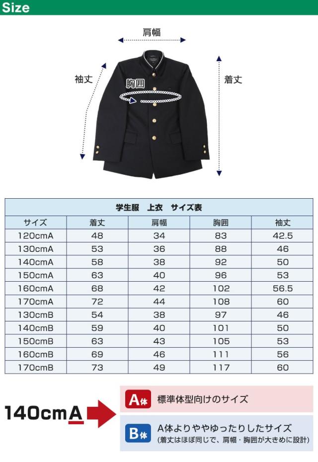 小学生用 折衿学生服上衣 (120cmA〜170cmB) (送料無料) (取寄せ)