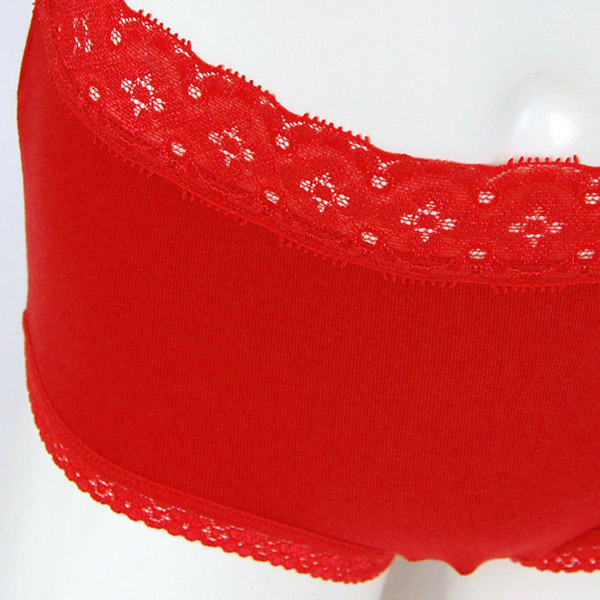 ショーツ 赤 綿100% レディース 2枚組 M〜LL