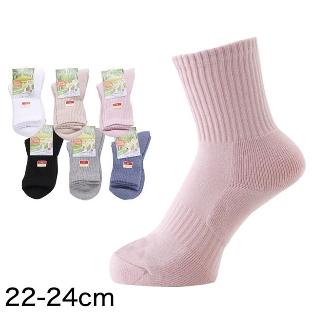 疲れにくい 靴下 ショート丈 レディース 足底パイル ショートソックス 22-24cm