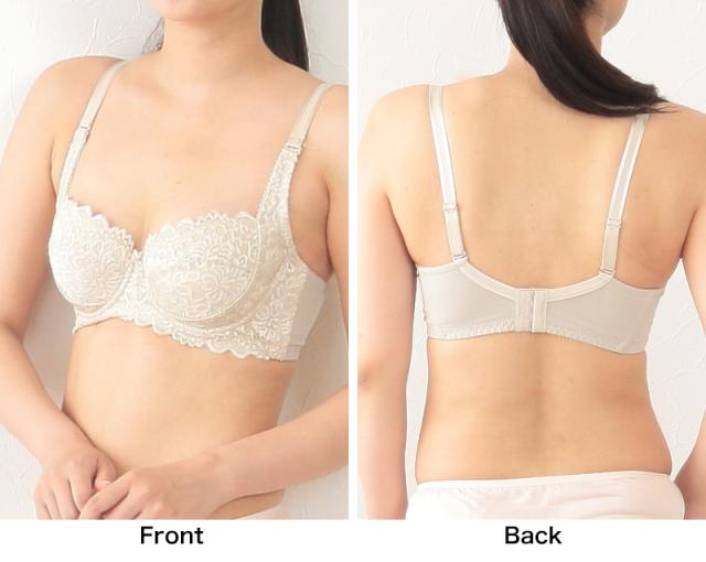 ブラジャー 肌側 シルク100% ワイヤー入り レース M L LL (送料無料) (在庫限り)