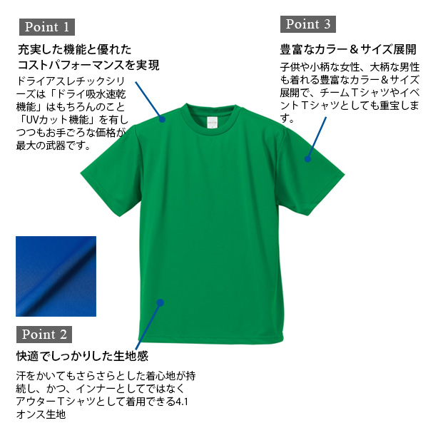 レディース 4.1オンス ドライアスレチックTシャツ S〜XL (取寄せ)