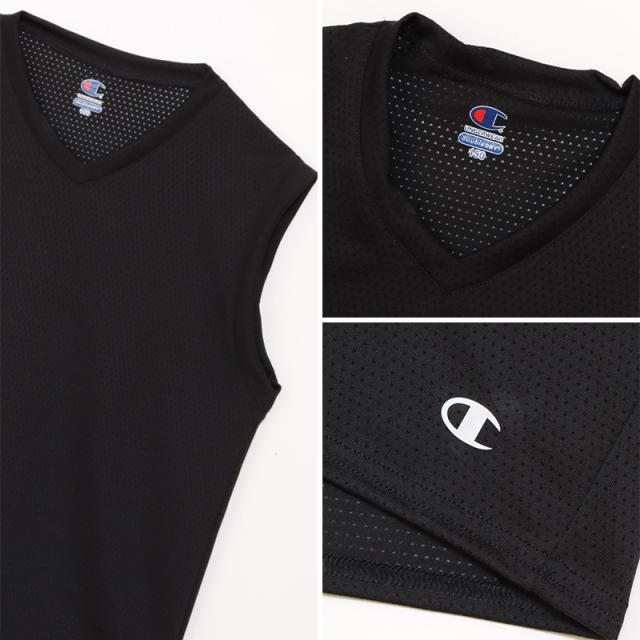 Champion キッズ インナー メッシュ ノースリーブ 男の子 Vネック 2枚組 130cm〜160cm