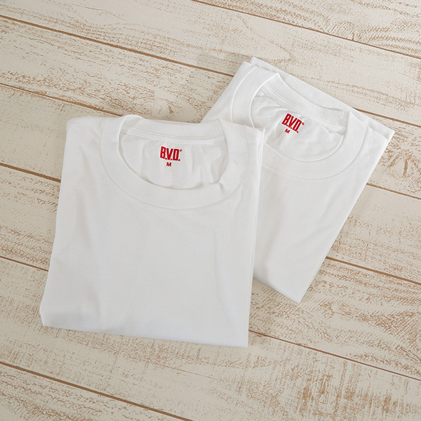 BVD メンズ 大きいサイズ 半袖丸首シャツ 2枚組 5L・6L