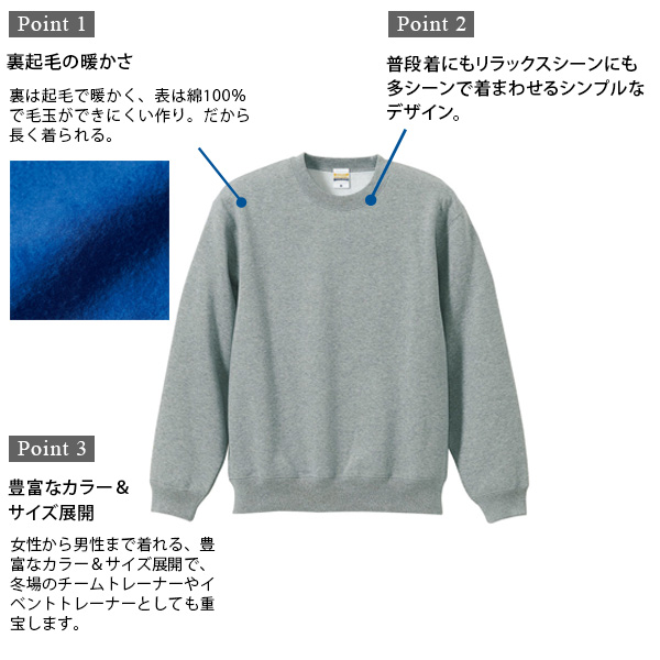 レディース 10.0オンス T/Cクルーネックスウェット S〜XXL (取寄せ)