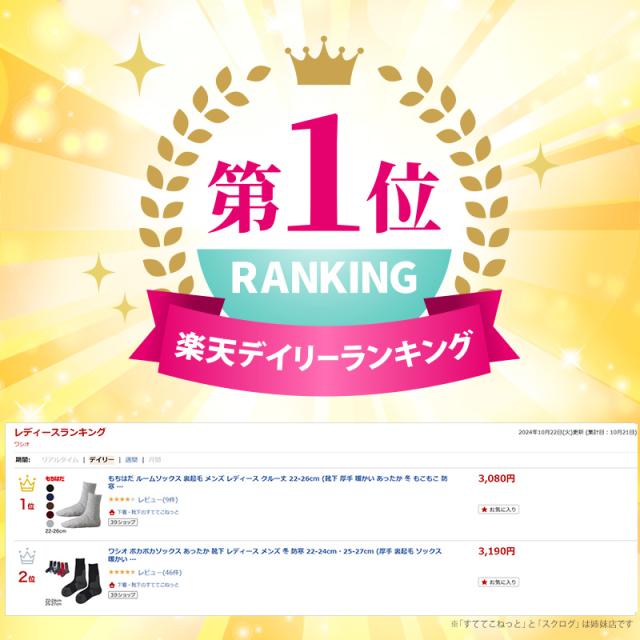 もちはだ ルームソックス 冬 裏起毛 レディース メンズ クルー丈 アンクレット 22-26cm