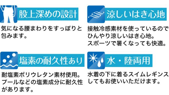 スパッツ 1分丈 冷感 スポーツ インナー M-L〜3L