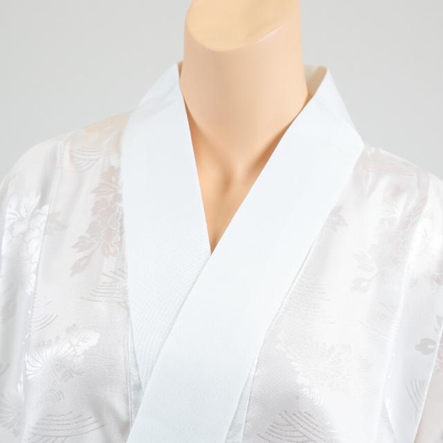 婦人用 ポリエステル100％ 半衿付き 綸子 長襦袢 東衿 M・L (和装呉服) (取寄せ)