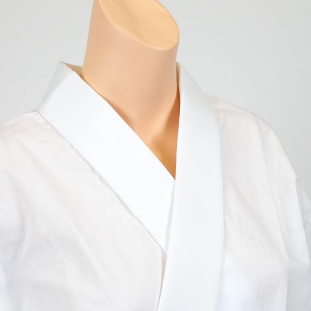 八重の下着本舗 婦人用 身頃は綿100％さらし天竺 半衿付き 白綸子 胴ぬき長襦袢 東衿 M・L (和装呉服) (取寄せ)