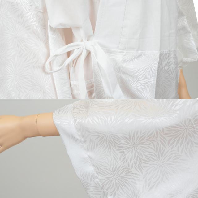 八重の下着本舗 婦人用 身頃は綿100％さらし天竺 半衿付き 白綸子 胴ぬき長襦袢 東衿 M・L (和装呉服) (取寄せ)